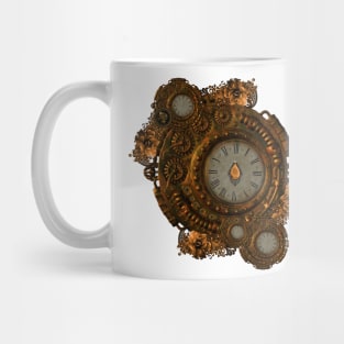 Golden clockwork with flowers Mug